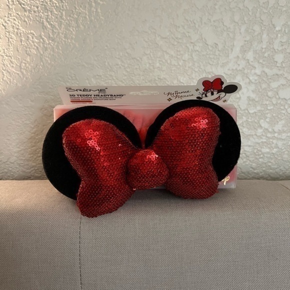 The Crème Shop Minnie Mouse 3D Teddy Headyband- Red Sequin LIMITED EDITION - Picture 1 of 5